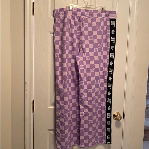 Juicy Couture Lavender Checkered Wide Leg Pants…size 1X - Picture 2 of 4